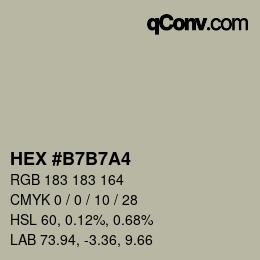 Color code: HEX #B7B7A4 | qconv.com