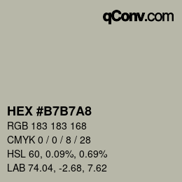 Color code: HEX #B7B7A8 | qconv.com