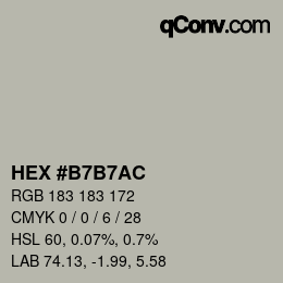 カラーコード: HEX #B7B7AC | qconv.com