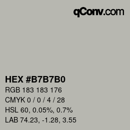 カラーコード: HEX #B7B7B0 | qconv.com