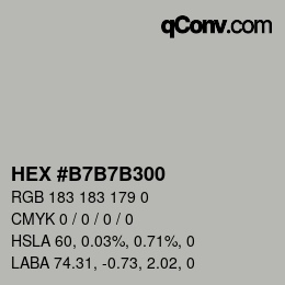 Color code: HEX #B7B7B300 | qconv.com