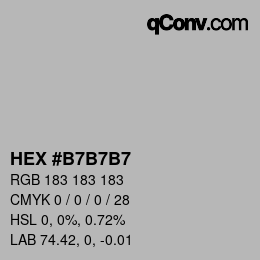 カラーコード: HEX #B7B7B7 | qconv.com