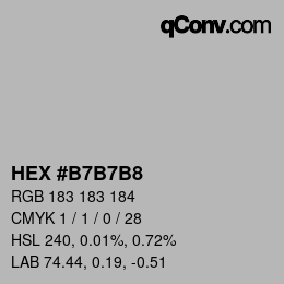 Color code: HEX #B7B7B8 | qconv.com