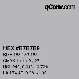 カラーコード: HEX #B7B7B9 | qconv.com