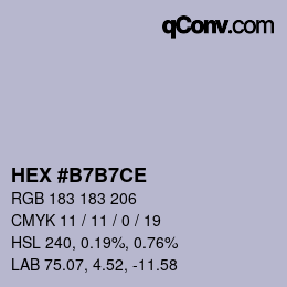 Color code: HEX #B7B7CE | qconv.com