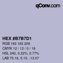 Color code: HEX #B7B7D1 | qconv.com