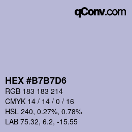 Color code: HEX #B7B7D6 | qconv.com