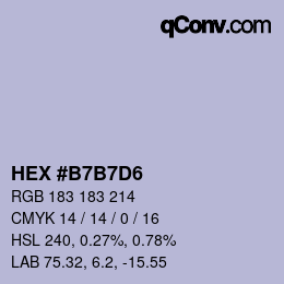 カラーコード: HEX #B7B7D6 | qconv.com