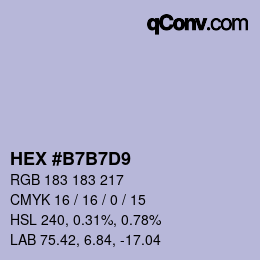 カラーコード: HEX #B7B7D9 | qconv.com
