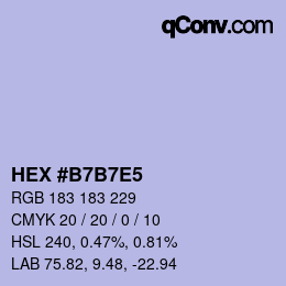 カラーコード: HEX #B7B7E5 | qconv.com