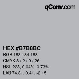 カラーコード: HEX #B7B8BC | qconv.com
