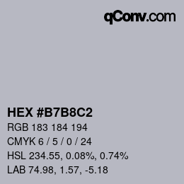 Color code: HEX #B7B8C2 | qconv.com
