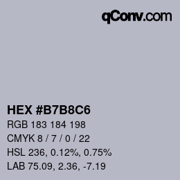 カラーコード: HEX #B7B8C6 | qconv.com