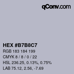 Color code: HEX #B7B8C7 | qconv.com