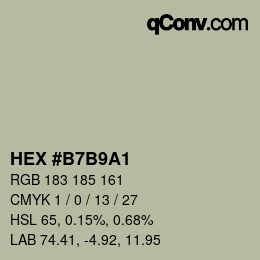 Color code: HEX #B7B9A1 | qconv.com