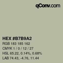颜色代码: HEX #B7B9A2 | qconv.com