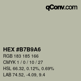 颜色代码: HEX #B7B9A6 | qconv.com
