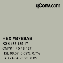 カラーコード: HEX #B7B9AB | qconv.com