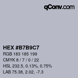 Color code: HEX #B7B9C7 | qconv.com