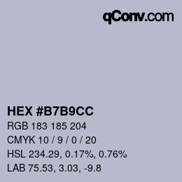 カラーコード: HEX #B7B9CC | qconv.com