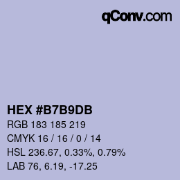 Color code: HEX #B7B9DB | qconv.com