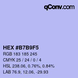 カラーコード: HEX #B7B9F5 | qconv.com