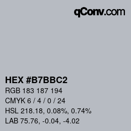 颜色代码: HEX #B7BBC2 | qconv.com