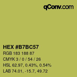 Color code: HEX #B7BC57 | qconv.com