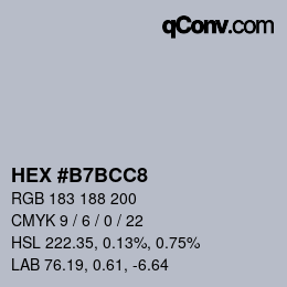 Color code: HEX #B7BCC8 | qconv.com