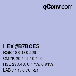 Color code: HEX #B7BCE5 | qconv.com