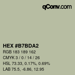 カラーコード: HEX #B7BDA2 | qconv.com