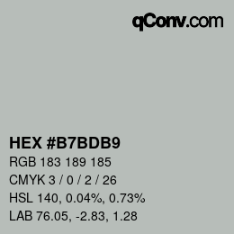 颜色代码: HEX #B7BDB9 | qconv.com