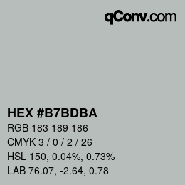 Color code: HEX #B7BDBA | qconv.com