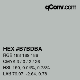 カラーコード: HEX #B7BDBA | qconv.com