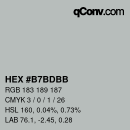 Color code: HEX #B7BDBB | qconv.com