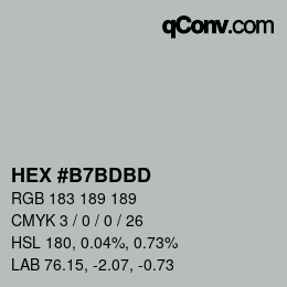颜色代码: HEX #B7BDBD | qconv.com