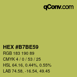 Color code: HEX #B7BE59 | qconv.com