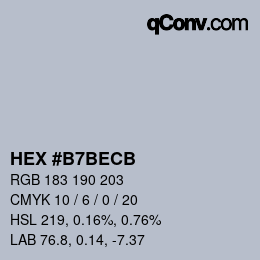 Color code: HEX #B7BECB | qconv.com