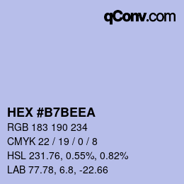 カラーコード: HEX #B7BEEA | qconv.com