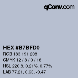 Color code: HEX #B7BFD0 | qconv.com