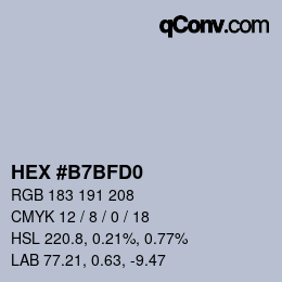 カラーコード: HEX #B7BFD0 | qconv.com