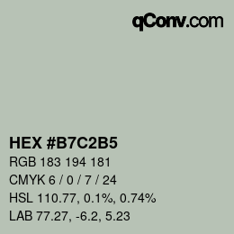 カラーコード: HEX #B7C2B5 | qconv.com