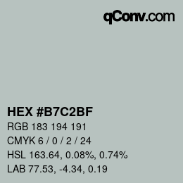 Código de color: HEX #B7C2BF | qconv.com