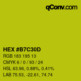 カラーコード: HEX #B7C30D | qconv.com