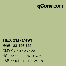 Color code: HEX #B7C491 | qconv.com