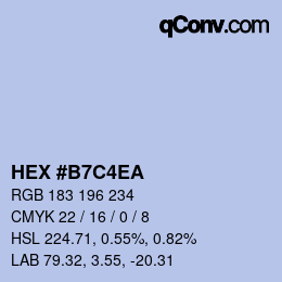 Color code: HEX #B7C4EA | qconv.com