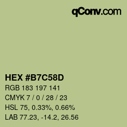 カラーコード: HEX #b7c58d | qconv.com