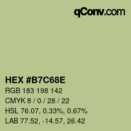Farbcode: HEX #B7C68E | qconv.com