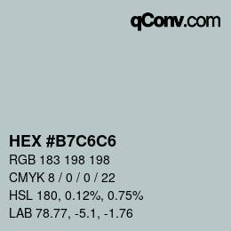 Color code: HEX #B7C6C6 | qconv.com