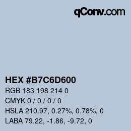 Color code: HEX #B7C6D600 | qconv.com
